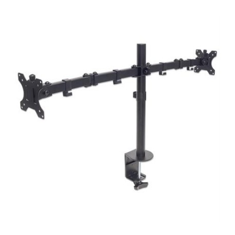 Soporte Manhattan Universal para 2 Monitores 13" a 32" Brazos Doble Articulación Color Negro