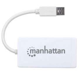 Hub Manhattan USB 3.0 con 3 Puertos/Adaptador Gigabit Ethernet