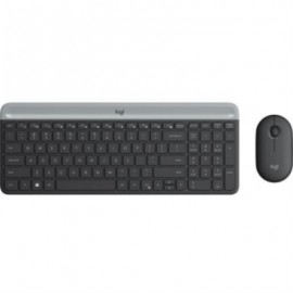 Kit Teclado y Mouse Logitech MK470 Inalámbricos Ultra Delgados Color Negro