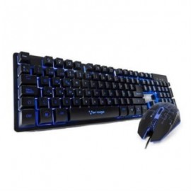 Kit Teclado y Mouse Vorago Start The Game Retroiluminado USB