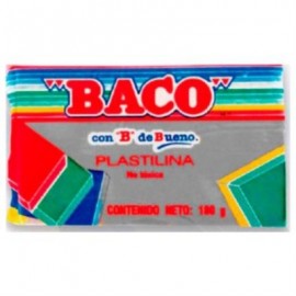 PLASTILINA BACO MARQUETA 180GRS COLOR GRIS OBSCURO