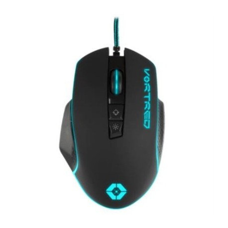 Mouse Gaming Vortred Trapper Sensor Óptico USB Hasta 6400 dpi 7 Botones Color Negro