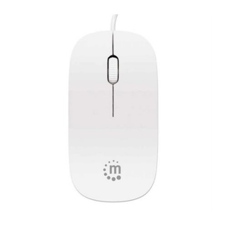 Mouse Manhattan Económico Óptico Silueta USB 1000 ppp Color Blanco