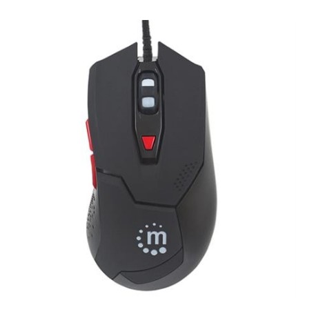 Mouse Manhattan Gaming Óptico LED USB 6 Botones Color Negro