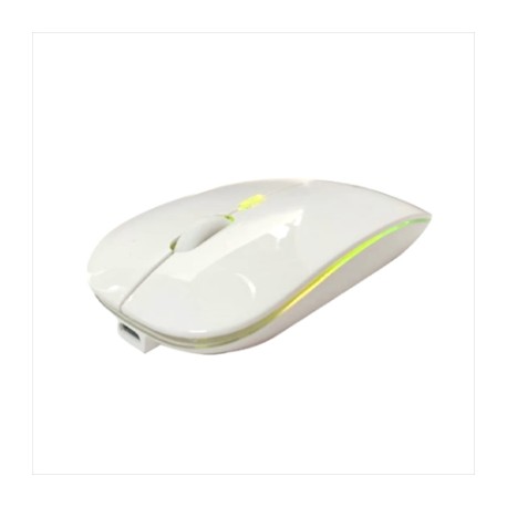 Mouse Nextep Inalámbrico Recargable Delgado/Silencioso RGB 1600 dpi Color Blanco