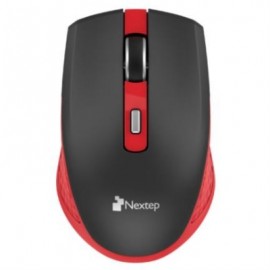 Mouse Nextep Inalámbrico Recargable Switch Encendido 1600 dpi Color Negro-Rojo