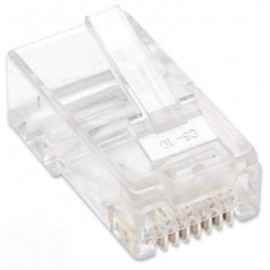 Plug Intellinet RJ45 Cat 5e UTP Sólido 15 Micras Bote C/100 Pzas