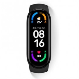 Band Xiaomi Mi Smart 6 Pantalla 1.56" AMOLED Cristal Templado Resistente al Agua Color Negro