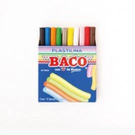 PLASTILINA FLUORECENTE BACO CAJA C/10 BARRITAS