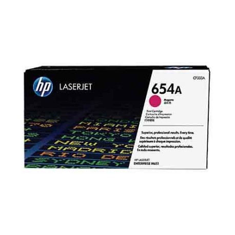 Cartucho Tóner original HP 654A LaserJet Magenta