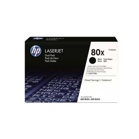 TONER HP 80X NEGRO DUAL PACK