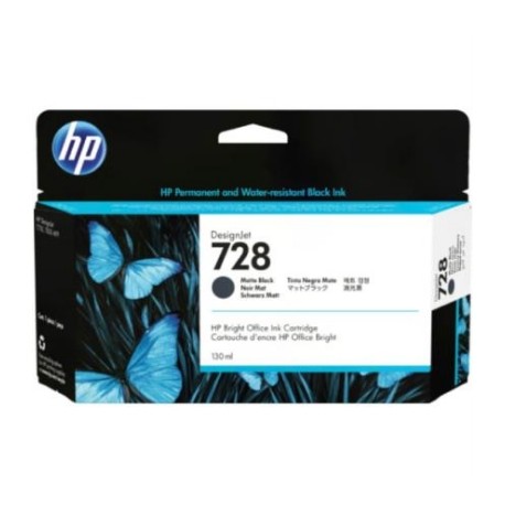 Tinta HP DesignJet 728 LF 130ml Color Negro Mate