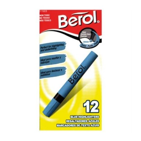 RESALTADOR BEROL AZUL C/12