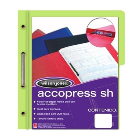 CARPETA ACCO PRESS MC P4557 CARTA VERDE CLARO C/10