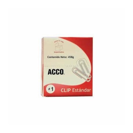 CLIP ACCO ESTANDAR No.1 INOXIDABLE 10 PQTES C/100 CLIPS