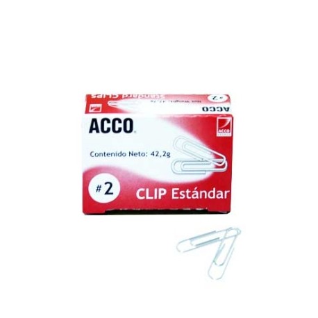 CLIP ACCO ESTANDAR No.2 INOX PQTE C/100 CLIPS INSTITUCIONAL