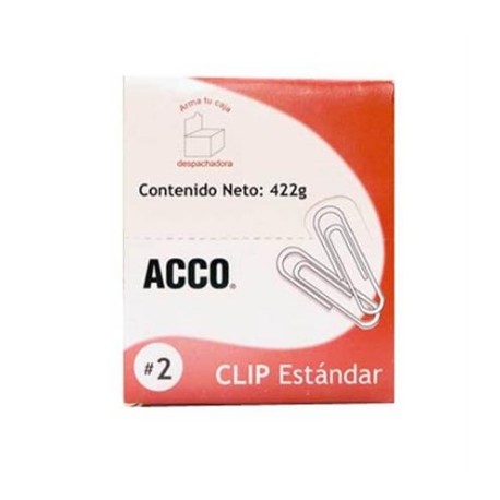 CLIP ACCO ESTANDAR No.2 INOXIDABLE 100CLIPS C/10