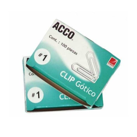 CLIP ACCO GOTICO No.1 CAJA C/100 CLIPS