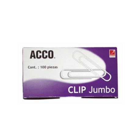 CLIP ACCO JUMBO INOXIDABLE 100CLIPS