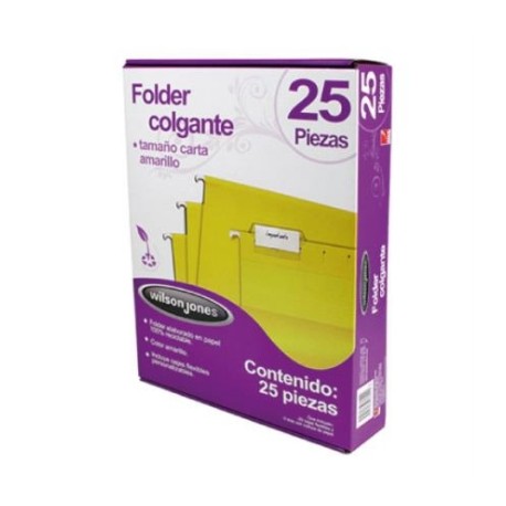 Folder Acco Colgante Carta Color Amarillo c/25 Piezas