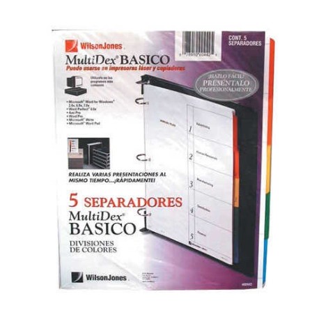 SEPARADOR ACCO MULTIDEX BASIC C/5 CARTA P5919