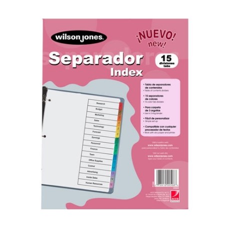 SEPARADOR WILSON JONES 15 DIVISIONES ECONOMICO