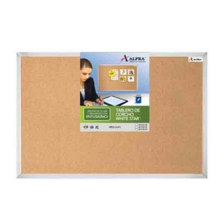 TABLERO ALFRA CORCHO WHITE STAR 60X90 CMS