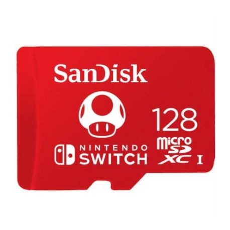 Micro SD SanDisk Nintendo SwitchUHS-I Card 128 GB 100 MB/s Color Rojo