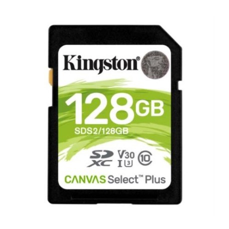 Tarjeta SD Kingston Canvas Select Plus 128 GB 100R C10 UHS-I U3 V30