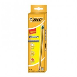 LAPIZ BIC EVOLUTION HB2 AMARILLO RESINA C/12