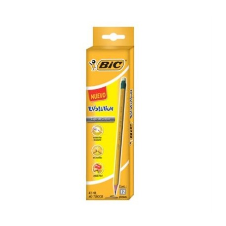 LAPIZ BIC EVOLUTION HB2 AMARILLO RESINA C/12