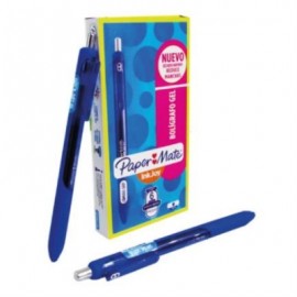 Bolígrafo Gel Papermate Eco Barril Redondo Punto Fino Color Azul C/6 Pzas