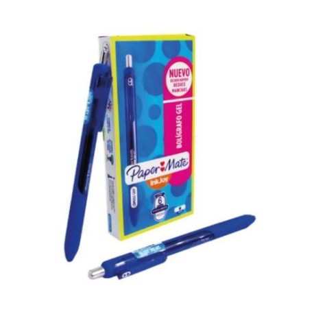 Bolígrafo Gel Papermate Eco Barril Redondo Punto Fino Color Azul C/6 Pzas