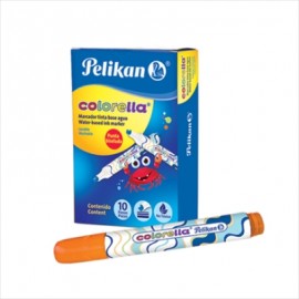 MARCADOR AGUA PELIKAN COLORELLA NARANJA C/10