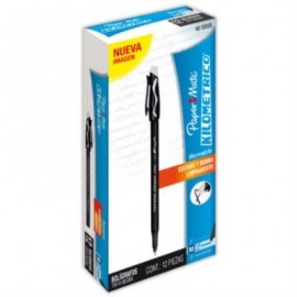 BOLIGRAFO PAPERMATE 82192 ERASER MATE NEGRO C/12