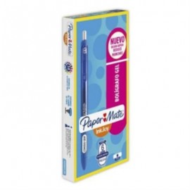 Bolígrafo Papermate Gel Kilometrico Retráctil 0.7mm Color Azul C/6 Pzas