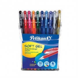 BOLIGRAFO PELIKAN GEL SOFT 0.5MM COLORES SURTIDOS C/10