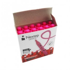 Marcador Resaltador Nextep Color Rosa C/12 Pzas