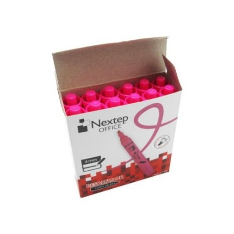 Marcador Resaltador Nextep Color Rosa C/12 Pzas