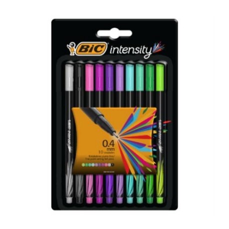 Rotulador BIC Intensity Fashion Fino Colores Surtidos C/10 Pzas