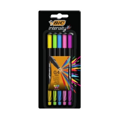 Rotulador BIC Intensity Fashion Fino Colores Surtidos C/5 Pzas