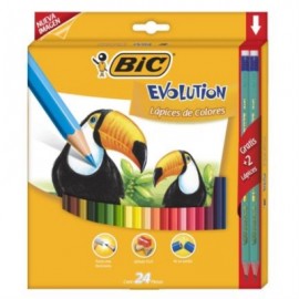 COLORES BIC EVOLUTION ESTUCHE C/24 COLORES