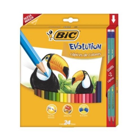 COLORES BIC EVOLUTION ESTUCHE C/24 COLORES