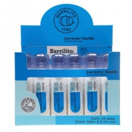 Corrector Líquido Barrilito Bolígrafo 8ml 1 Pza