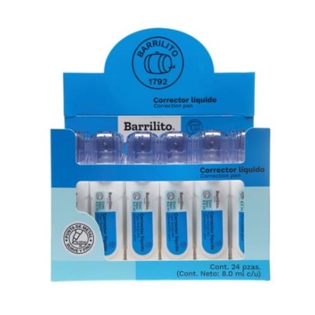 Corrector Líquido Barrilito Bolígrafo 8ml 1 Pza