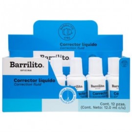 Corrector Líquido Barrilito Bote 12ml 1 Pza