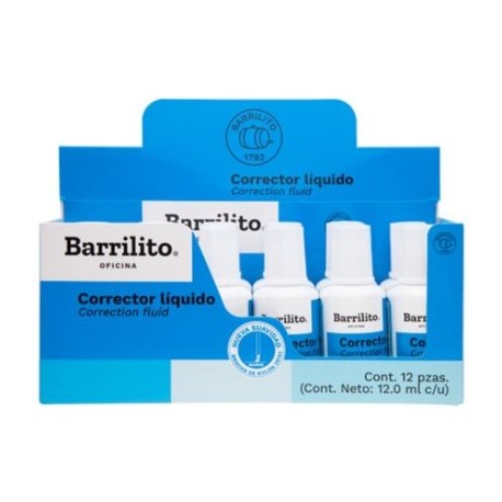 Corrector Líquido Barrilito Bote 12ml 1 Pza