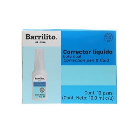 Corrector Líquido Barrilito Dual Bote 10ml 1 Pza