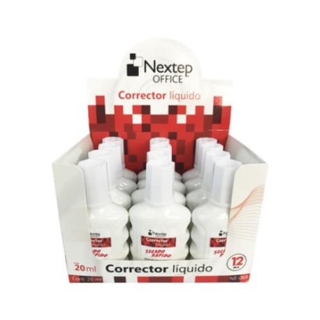 Corrector Líquido Nextep Botella 20ml C/12 Pzas