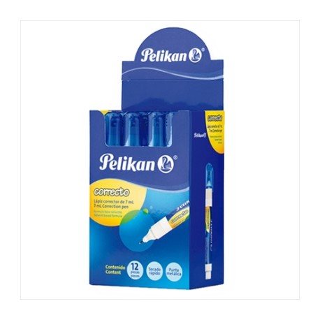 CORRECTOR PELIKAN CORRECTO 7ML TIPO PLUMA C/12